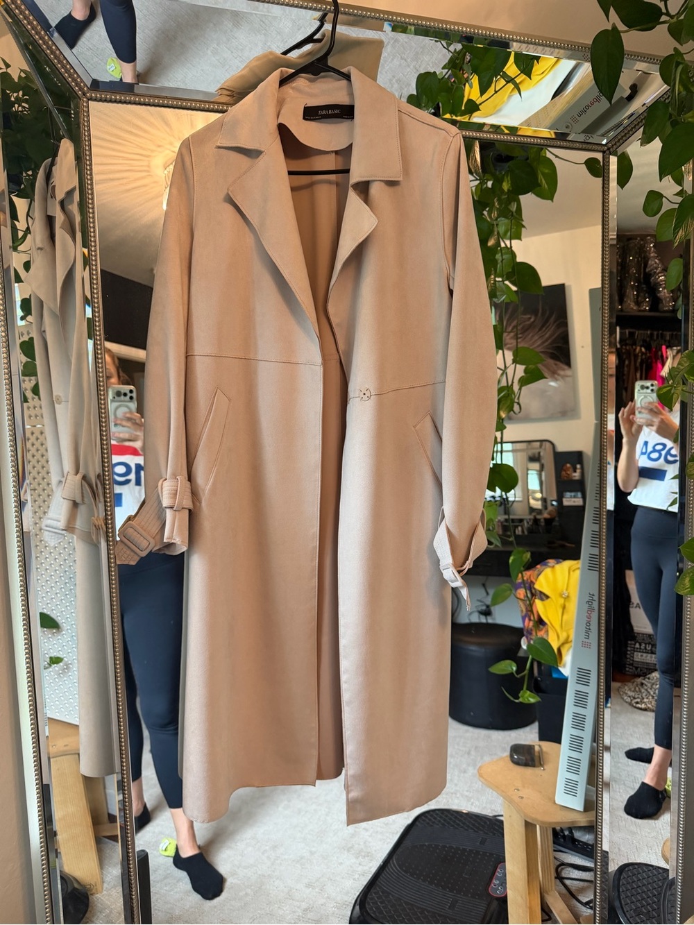 ZARA Beige Lightweight Long Trench Coat